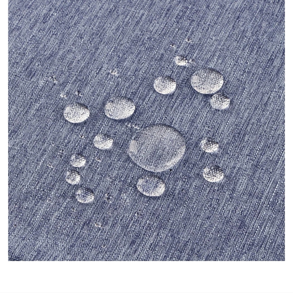 EHouseHome faux Linen tablecloth 70x70 & Napkins 20x20 denim blue & cream NWOT - Picture 3 of 7